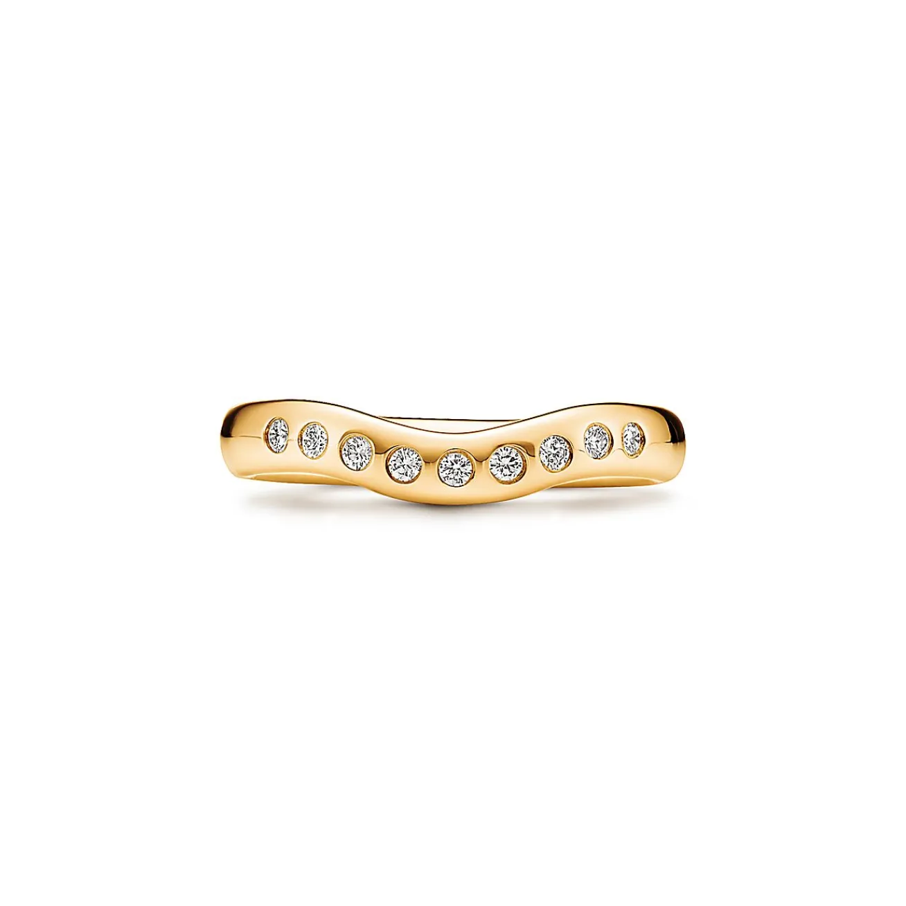 Tiffany & Co. Elsa Peretti® wedding band ring with diamonds in 18k gold. | ^ Rings|Gold Jewelry