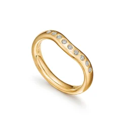 Tiffany & Co. Elsa Peretti® wedding band ring with diamonds in 18k gold. | ^ Rings|Gold Jewelry