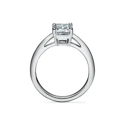 Tiffany & Co. Emerald-cut diamond engagement ring in platinum. | ^ Engagement Rings