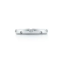 Tiffany & Co. Etoile band ring in platinum with diamonds, 3 mm wide. | ^Women Rings|Stacking Rings