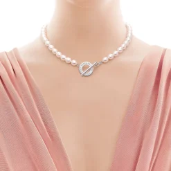 Tiffany & Co. Freshwater pearl toggle necklace in sterling silver. | ^ Necklaces & Pendants|Sterling Silver Jewelry