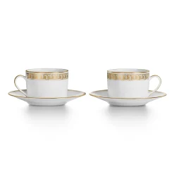 Tiffany & Co. Gold Tiffany T True Cup and Saucer Set of Two, with Gold Rims | ^ Tableware|Coffee & Tea