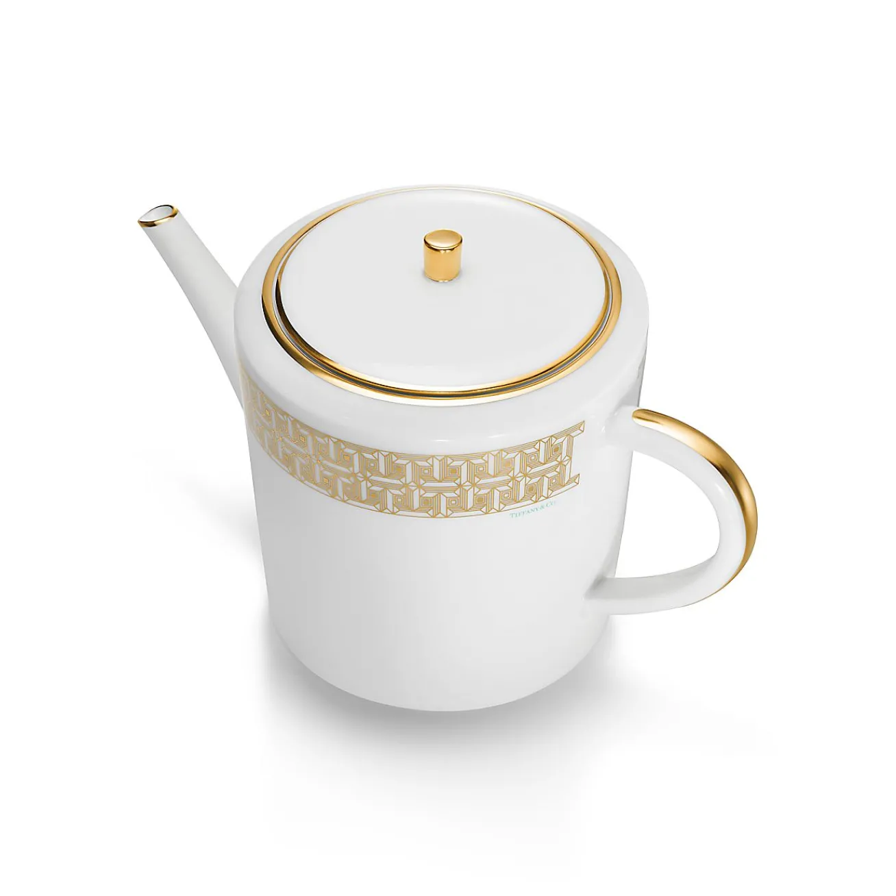 Tiffany & Co. Gold Tiffany T True Teapot with a Hand-painted Gold Rim | ^ Tableware|Coffee & Tea