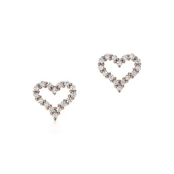 Tiffany & Co. Heart earrings in 18k rose gold with diamonds, extra mini. | ^ Earrings|Rose Gold Jewelry
