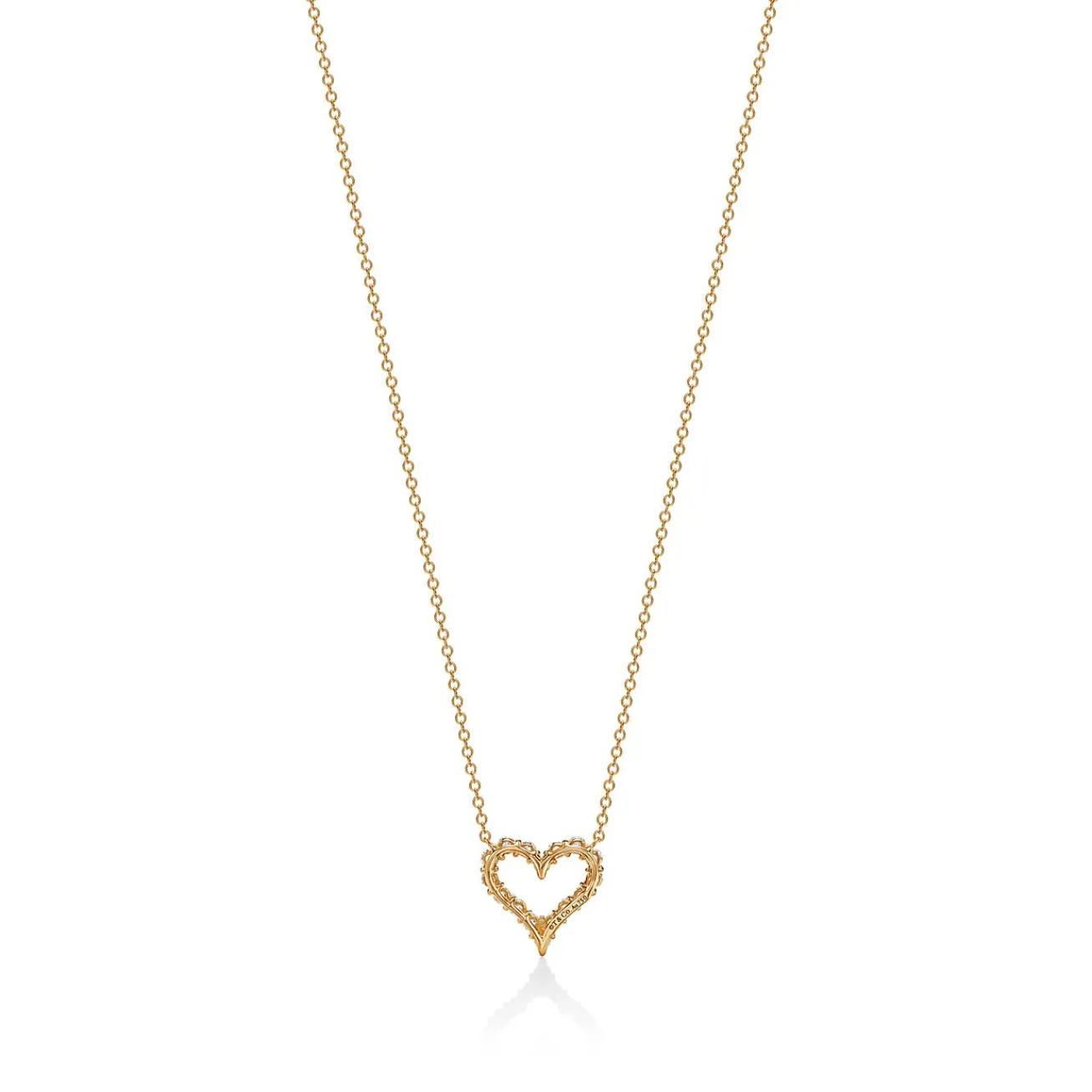 Tiffany & Co. Heart pendant in 18k gold with diamonds, mini. | ^ Necklaces & Pendants|Gold Jewelry