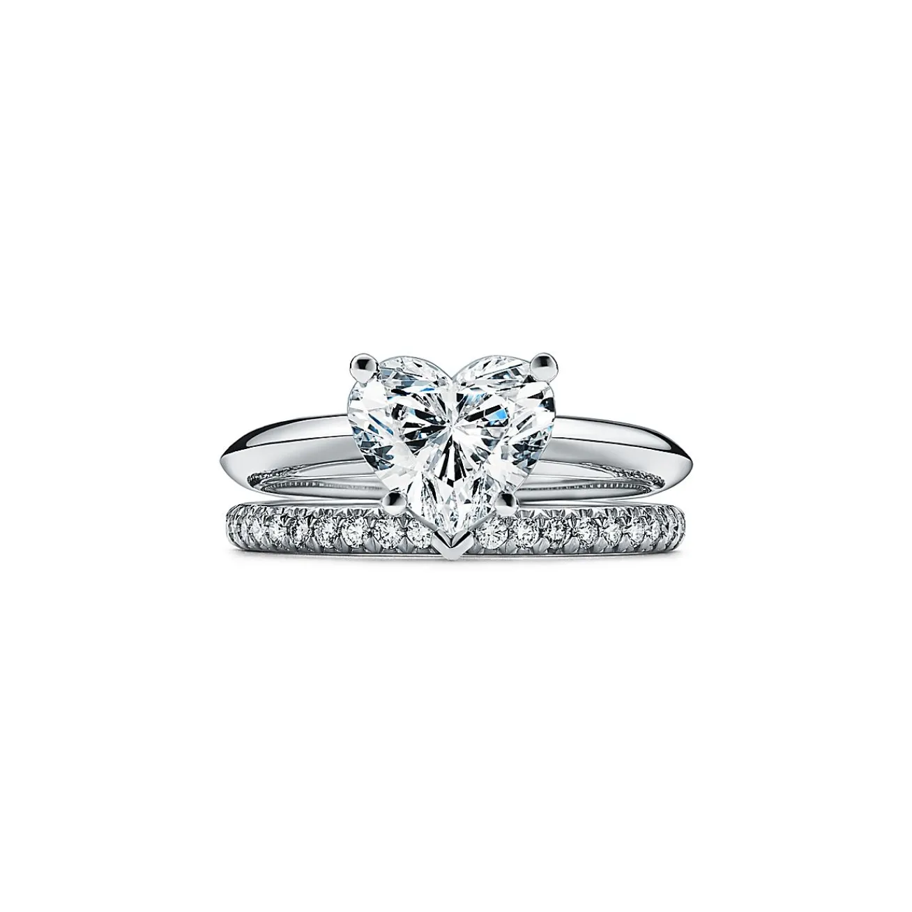 Tiffany & Co. Heart-shaped diamond engagement ring in platinum. | ^ Engagement Rings
