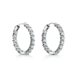 Tiffany & Co. Hoop earrings in platinum with diamonds, medium. | ^ Platinum Jewelry|Diamond Jewelry