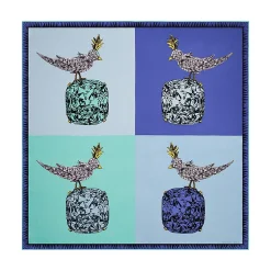 Tiffany & Co. Jean Schlumberger by Tiffany Bird on a Rock Square Scarf in Infinity Blue Silk | ^Women Scarves & Stoles|Women's Accessories