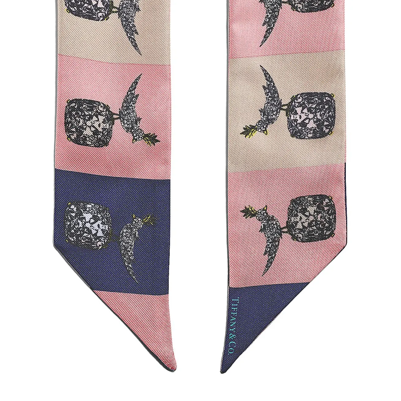 Tiffany & Co. Jean Schlumberger by Tiffany Bird on a Rock Ribbon Scarf in Crystal Pink Silk | ^Women Scarves & Stoles|Women's Accessories