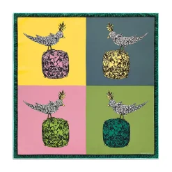 Tiffany & Co. Jean Schlumberger by Tiffany Bird on a Rock Square Scarf in Citrine Yellow Silk | ^Women Scarves & Stoles|Women's Accessories