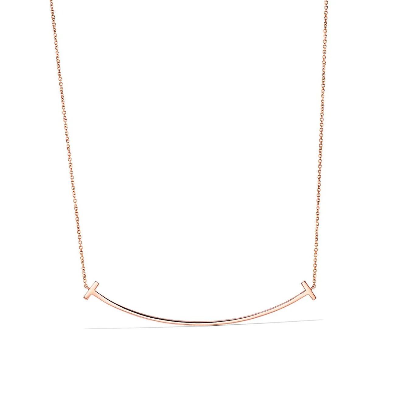 Tiffany & Co. 18K Rose Gold and Diamond Tiffany T Smile Pendant | ^ Necklaces & Pendants|Men's Jewelry
