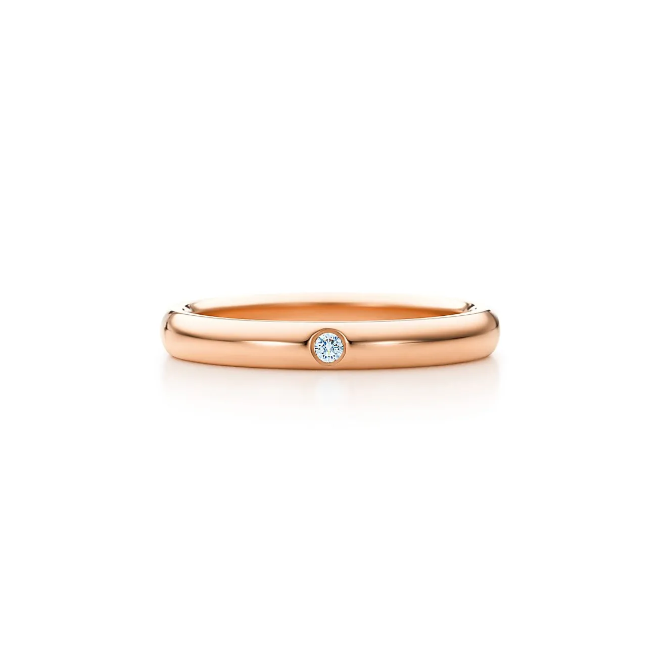 Tiffany & Co. 18K Rose Gold Band Ring With Diamond | ^Women Rings|Stacking Rings