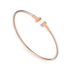 Tiffany & Co. 18K Rose Gold Tiffany T Narrow Wire Bracelet | ^ Bracelets|Rose Gold Jewelry