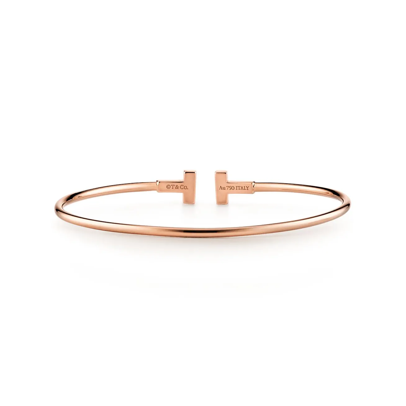 Tiffany & Co. 18K Rose Gold Tiffany T Narrow Wire Bracelet | ^ Bracelets|Rose Gold Jewelry