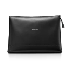Tiffany & Co. Large Shopping Pouch in Black Leather | ^Women Small Leather Goods|Women's Accessories
