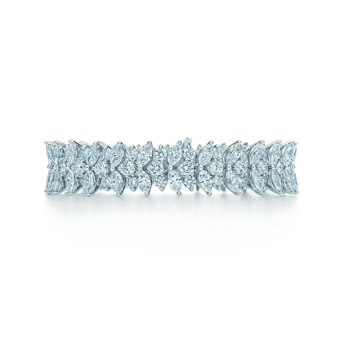 Tiffany & Co. Marquise diamond cluster bracelet in platinum. | ^ Platinum Jewelry|Diamond Jewelry