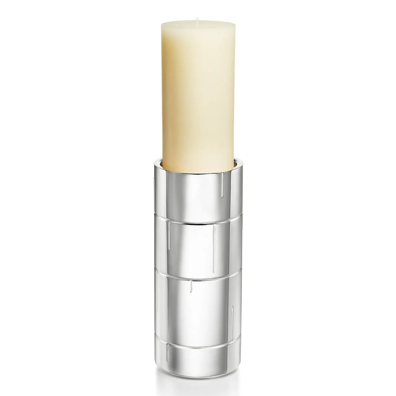Tiffany & Co. Modern Bamboo Pillar Candleholder in Sterling Silver | ^ The Home|Housewarming Gifts