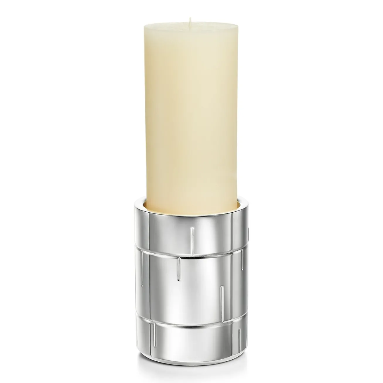 Tiffany & Co. Modern Bamboo Pillar Candleholder in Sterling Silver | ^ The Home|Housewarming Gifts