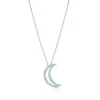Tiffany & Co. Moon pendant. Diamonds, platinum. | ^ Necklaces & Pendants|Dainty Jewelry