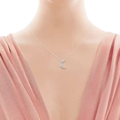 Tiffany & Co. Moon pendant. Diamonds, platinum. | ^ Necklaces & Pendants|Dainty Jewelry