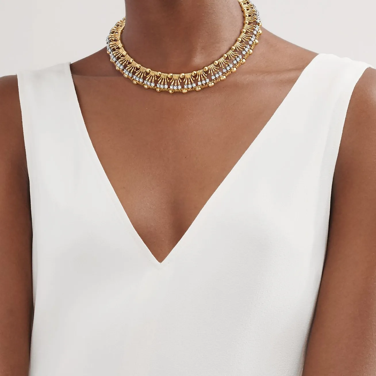 Tiffany & Co. Necklace in Yellow Gold and Platinum with Diamonds | ^ Necklaces & Pendants|Gold Jewelry