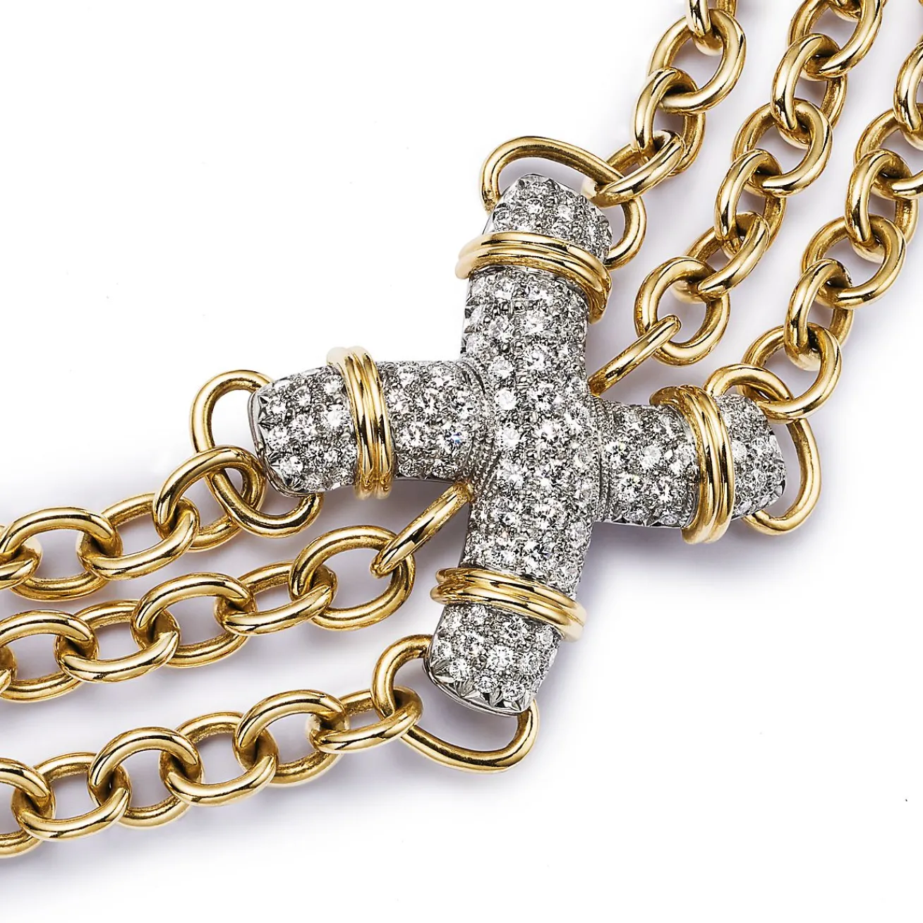 Tiffany & Co. Necklace in Yellow Gold and Platinum with Diamonds | ^ Necklaces & Pendants|Gold Jewelry
