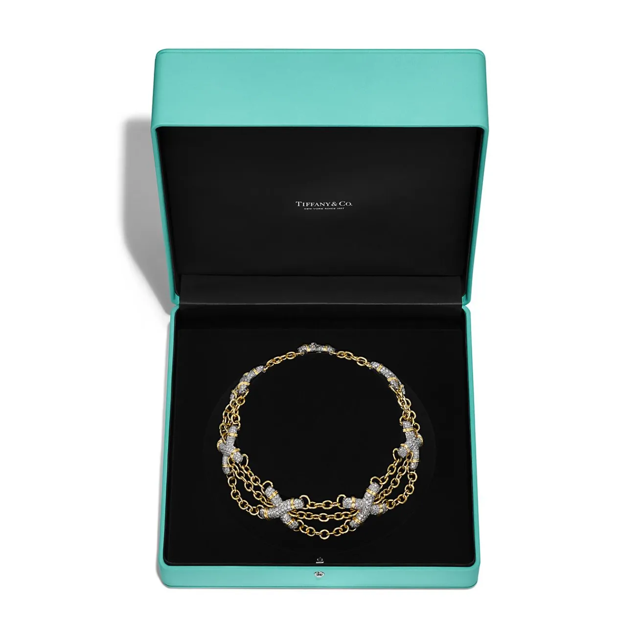 Tiffany & Co. Necklace in Yellow Gold and Platinum with Diamonds | ^ Necklaces & Pendants|Gold Jewelry
