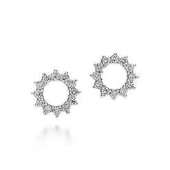 Tiffany & Co. Open circle earrings of diamonds in platinum. | ^ Earrings|Platinum Jewelry