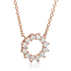 Tiffany & Co. Open circle pendant in 18k rose gold with diamonds, mini. | ^ Necklaces & Pendants|Rose Gold Jewelry