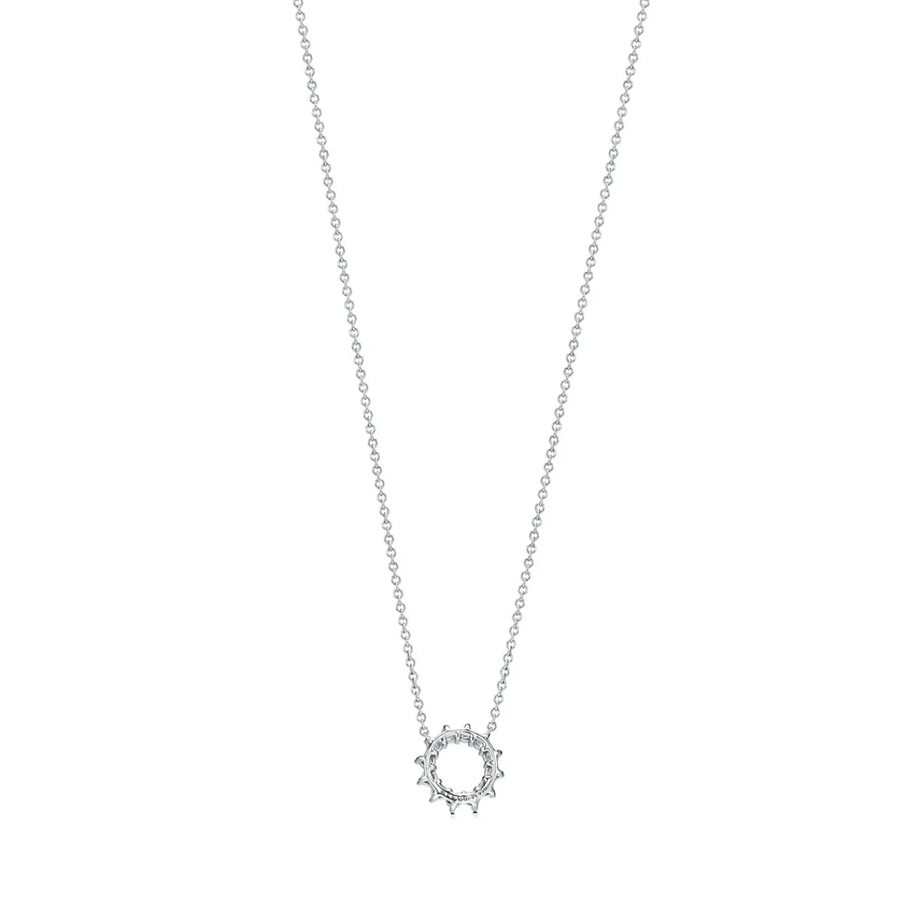 Tiffany & Co. Open circle pendant in platinum with diamonds, mini. | ^ Necklaces & Pendants|Dainty Jewelry