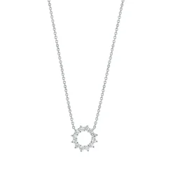 Tiffany & Co. Open circle pendant in platinum with diamonds, mini. | ^ Necklaces & Pendants|Dainty Jewelry