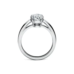 Tiffany & Co. Oval-cut diamond engagement ring in platinum. | ^ Engagement Rings