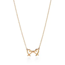 Tiffany & Co. Paloma Picasso® Double Loving Heart pendant in 18k gold with diamonds. | ^ Necklaces & Pendants|Gold Jewelry