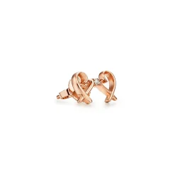 Tiffany & Co. Paloma Picasso® Double Loving Heart earrings in 18k rose gold with diamonds. | ^ Earrings|Rose Gold Jewelry