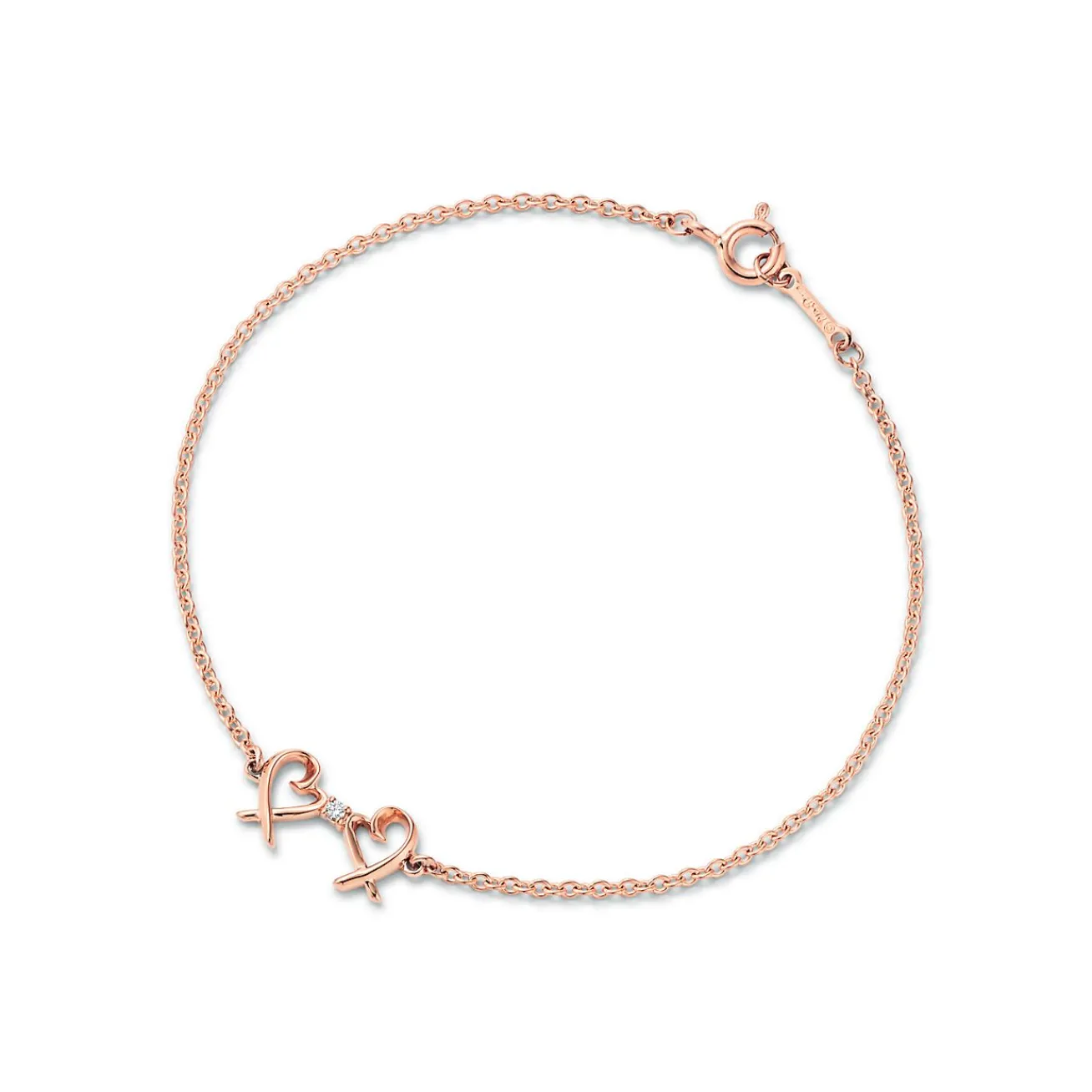 Tiffany & Co. Paloma Picasso® Double Loving Heart bracelet in 18k rose gold with diamonds. | ^ Bracelets|Rose Gold Jewelry