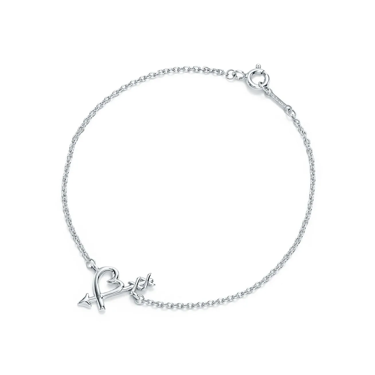 Tiffany & Co. Paloma Picasso® Loving Heart arrow bracelet in sterling silver, medium. | ^ Bracelets|Sterling Silver Jewelry
