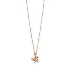 Tiffany & Co. Paloma Picasso® Olive Leaf pendant in 18k rose gold with a diamond, mini. | ^ Necklaces & Pendants|Rose Gold Jewelry