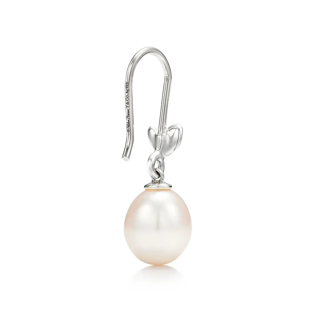 Tiffany & Co. Paloma Picasso® Olive Leaf drop earrings in sterling silver with pearls. | ^ Earrings|Sterling Silver Jewelry