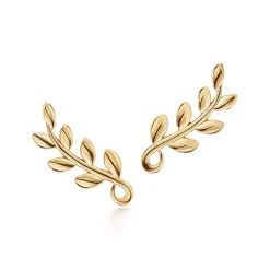 Tiffany & Co. Paloma Picasso® Olive Leaf climber earrings in 18k gold. | ^ Earrings|Gifts for Her