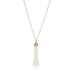 Tiffany & Co. Paloma Picasso® Olive Leaf tassel necklace in 18k gold with pearls, large. | ^ Necklaces & Pendants|Gold Jewelry