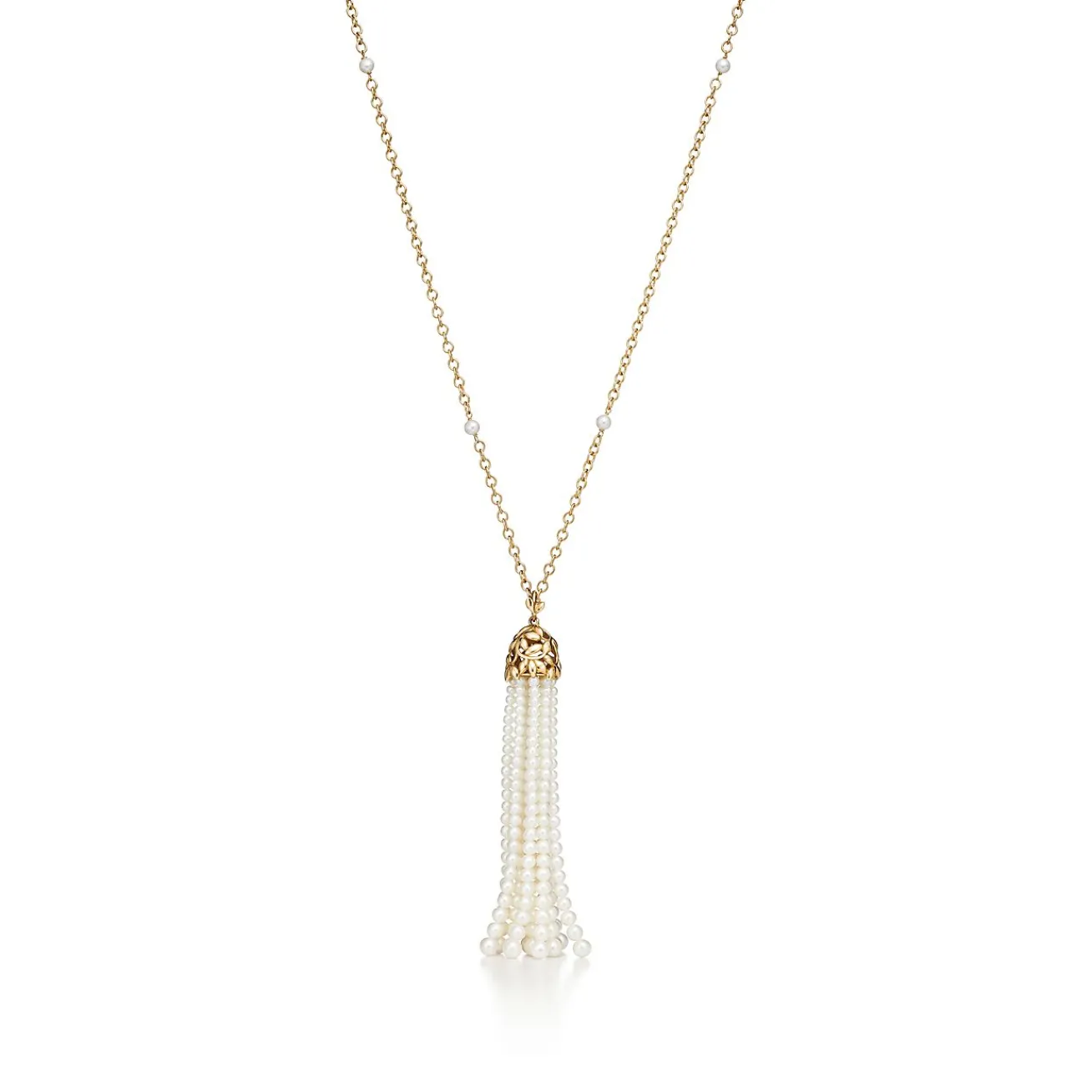Tiffany & Co. Paloma Picasso® Olive Leaf tassel necklace in 18k gold with pearls, large. | ^ Necklaces & Pendants|Gold Jewelry