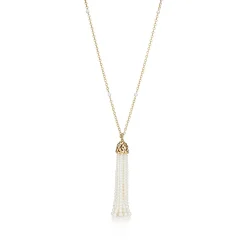Tiffany & Co. Paloma Picasso® Olive Leaf tassel necklace in 18k gold with pearls, large. | ^ Necklaces & Pendants|Gold Jewelry
