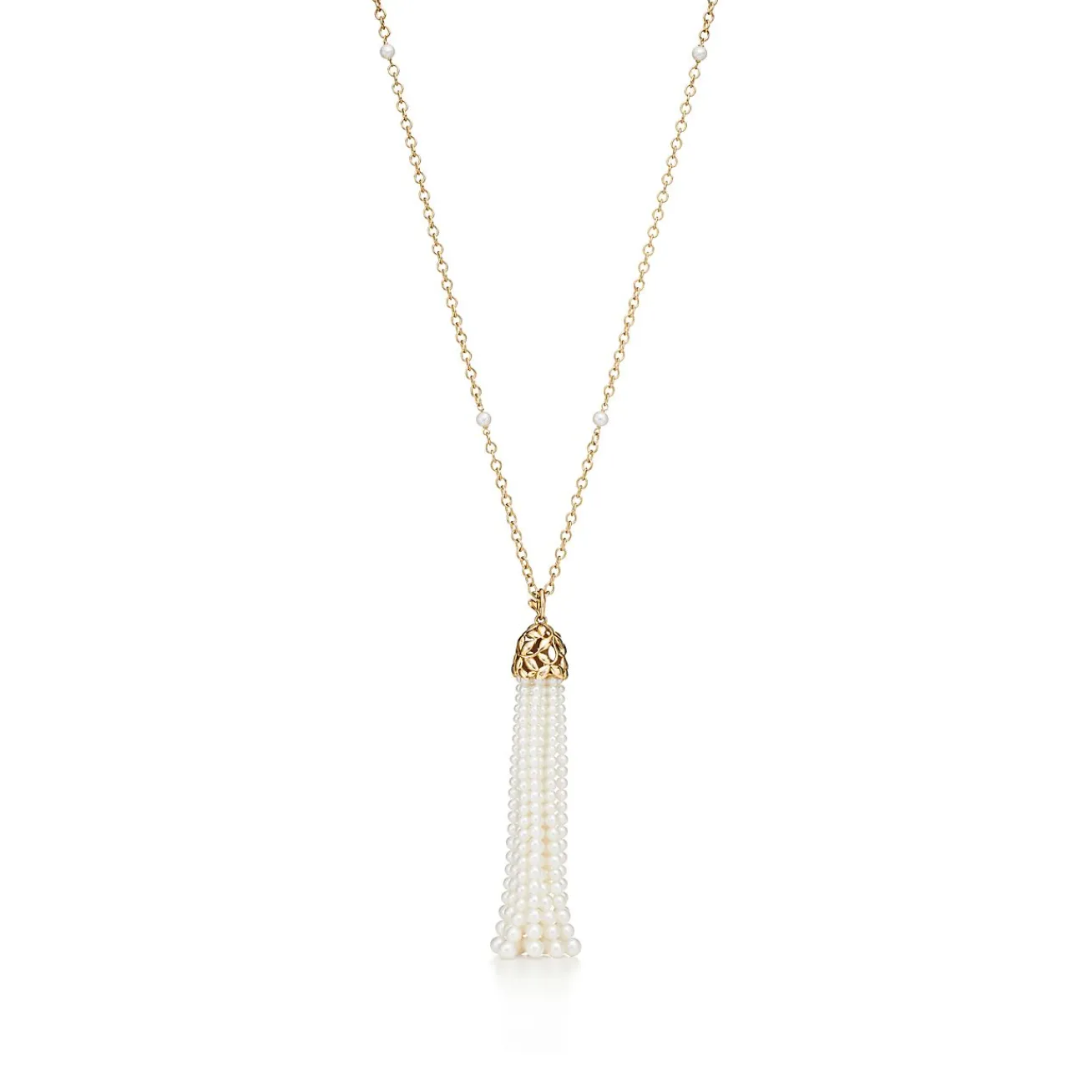 Tiffany & Co. Paloma Picasso® Olive Leaf tassel necklace in 18k gold with pearls, large. | ^ Necklaces & Pendants|Gold Jewelry