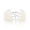 Tiffany & Co. Paloma Picasso® Olive Leaf three-row pearl bracelet in sterling silver. | ^ Bracelets|Sterling Silver Jewelry