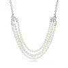 Tiffany & Co. Paloma Picasso® Olive Leaf three-row pearl necklace in sterling silver. | ^ Necklaces & Pendants|Sterling Silver Jewelry