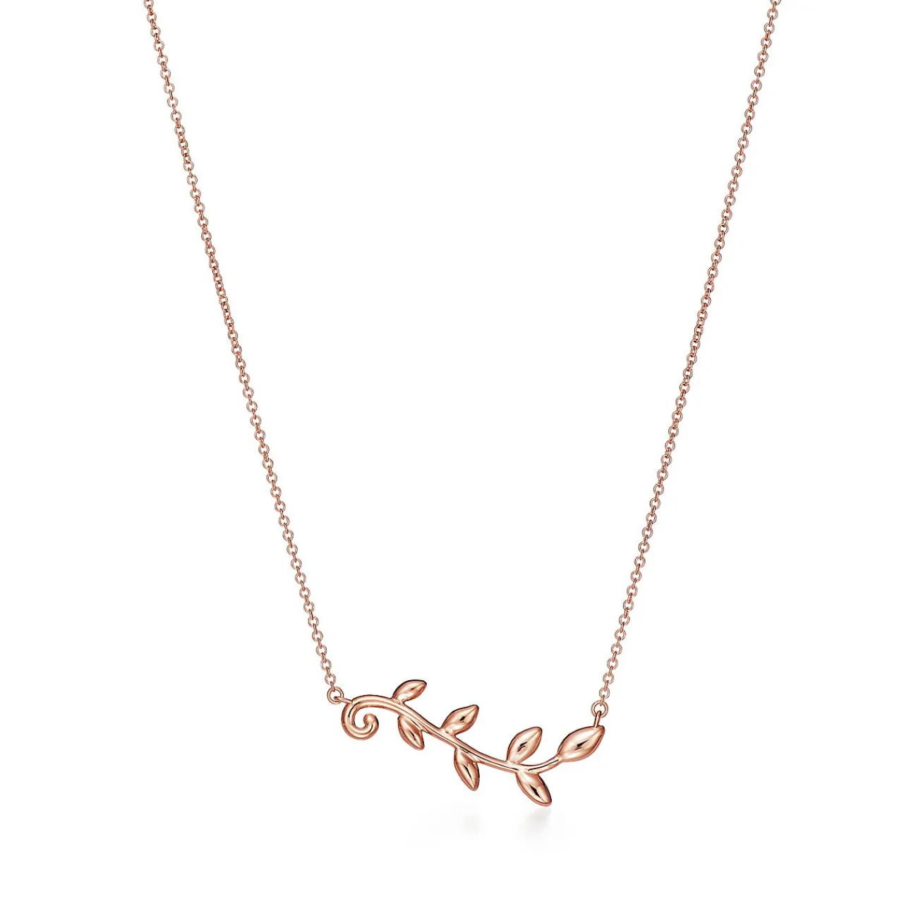 Tiffany & Co. Paloma Picasso® Olive Leaf vine pendant in 18k rose gold. | ^ Necklaces & Pendants|Rose Gold Jewelry