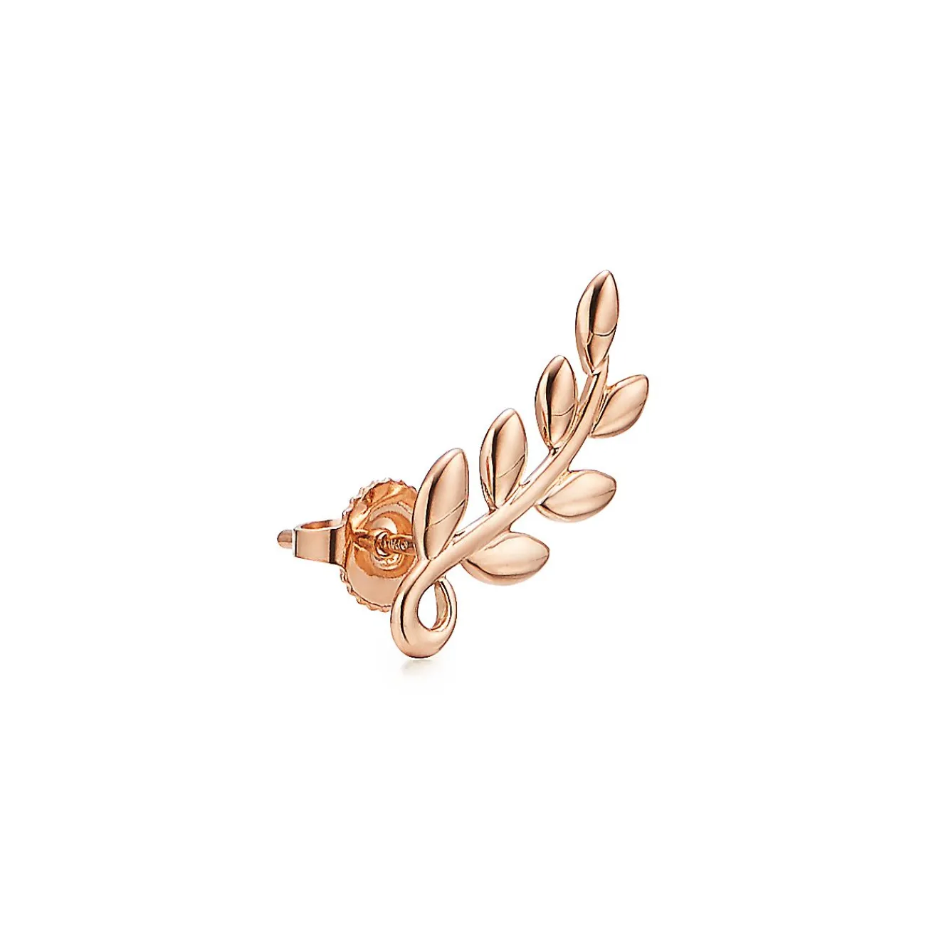 Tiffany & Co. Paloma Picasso® Olive Leaf climber earrings in 18k rose gold. | ^ Earrings|Rose Gold Jewelry