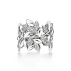 Tiffany & Co. Paloma Picasso® Olive Leaf Band Ring in White Gold with Diamonds | ^ Rings|Diamond Jewelry
