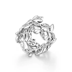 Tiffany & Co. Paloma Picasso® Olive Leaf Band Ring in White Gold with Diamonds | ^ Rings|Diamond Jewelry