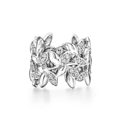 Tiffany & Co. Paloma Picasso® Olive Leaf Band Ring in White Gold with Diamonds | ^ Rings|Diamond Jewelry